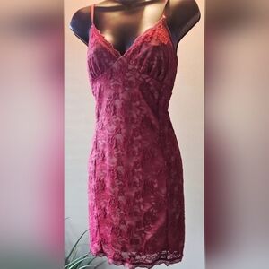 Forever 21 Burgundy Lace Chemise Size 4-6